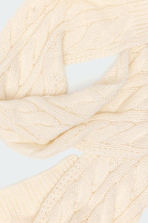 Edikted Cable Knit Scarf Cream