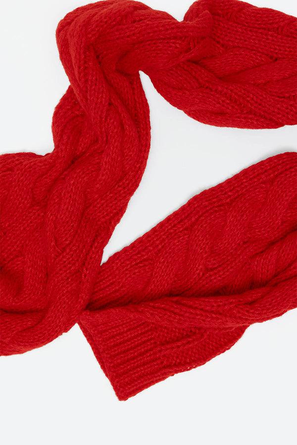 Edikted Cable Knit Scarf Red