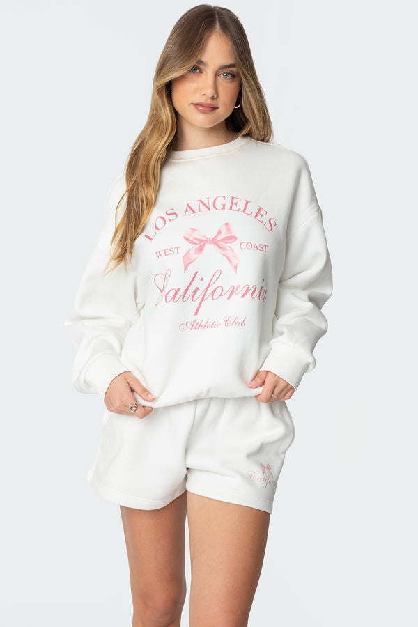 edikted Cali Bow Sweatshirt white