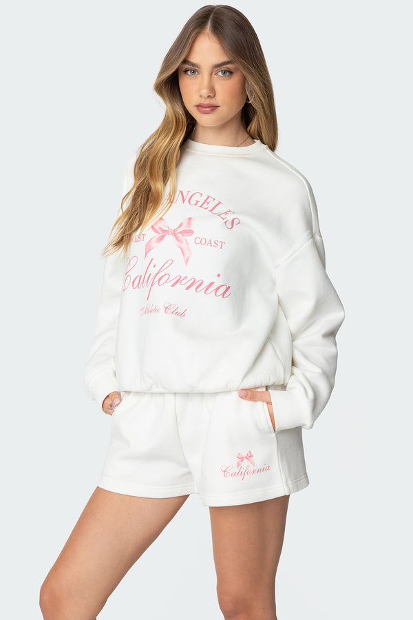 Edikted Cali Bow Sweatshirt White
