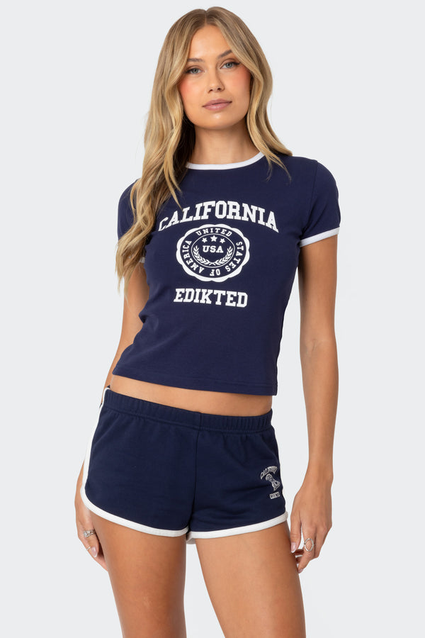 edikted California T Shirt navy