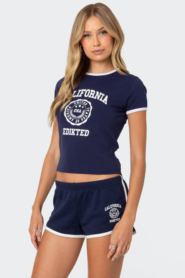 Edikted California T Shirt Navy