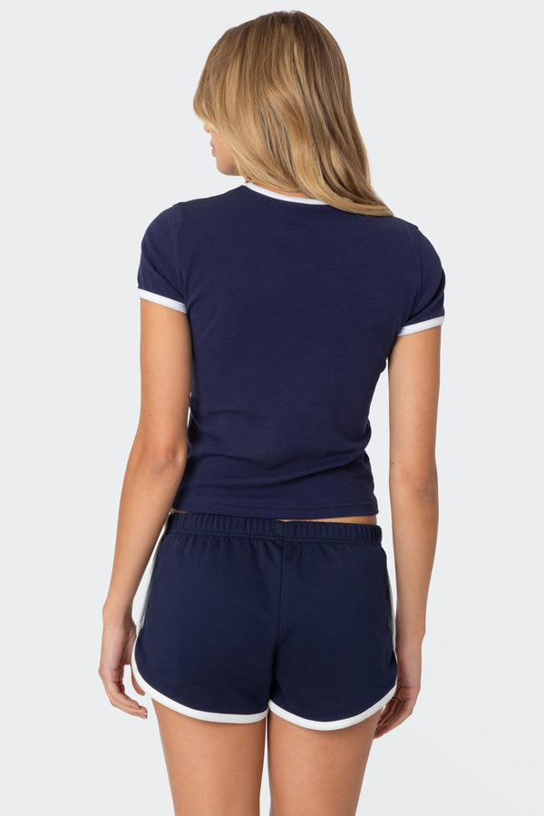 Edikted California T Shirt Navy