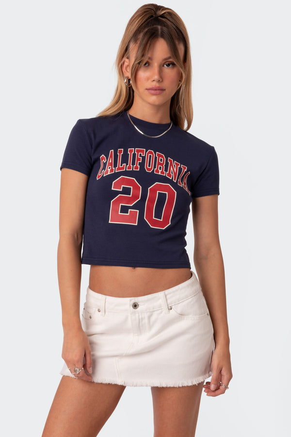edikted California T Shirt navy