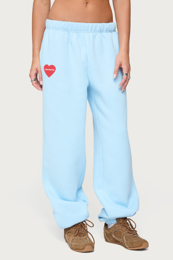 Edikted Call Me Sweatpants Light Blue