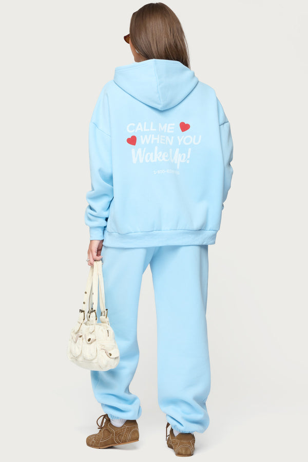 Edikted Call Me Sweatpants Light Blue