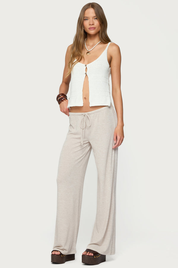 Edikted Camdyn Loose Fit Pants Beige