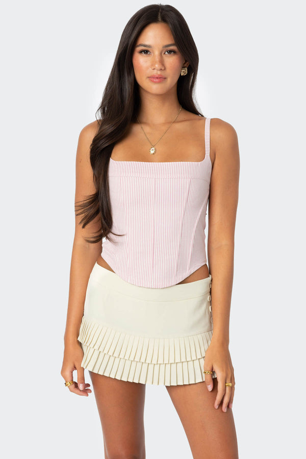 edikted Cammie Striped Corset pink and white