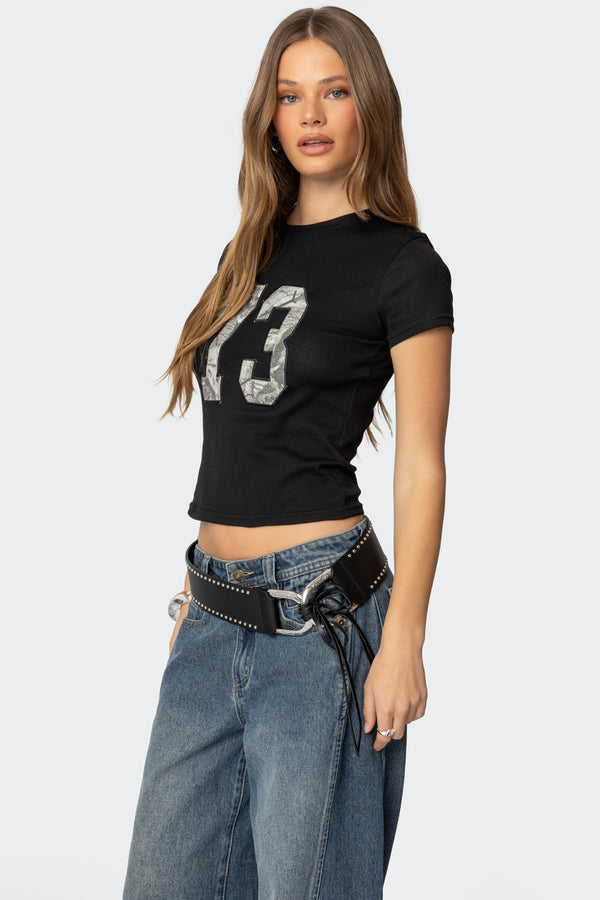 Edikted Camo 73 T Shirt Black