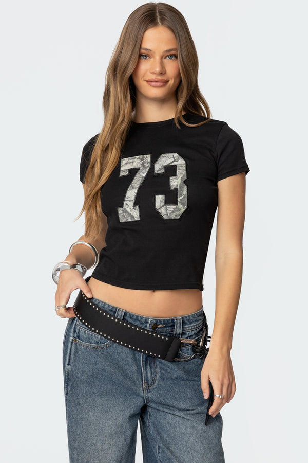 edikted Camo 73 T Shirt black