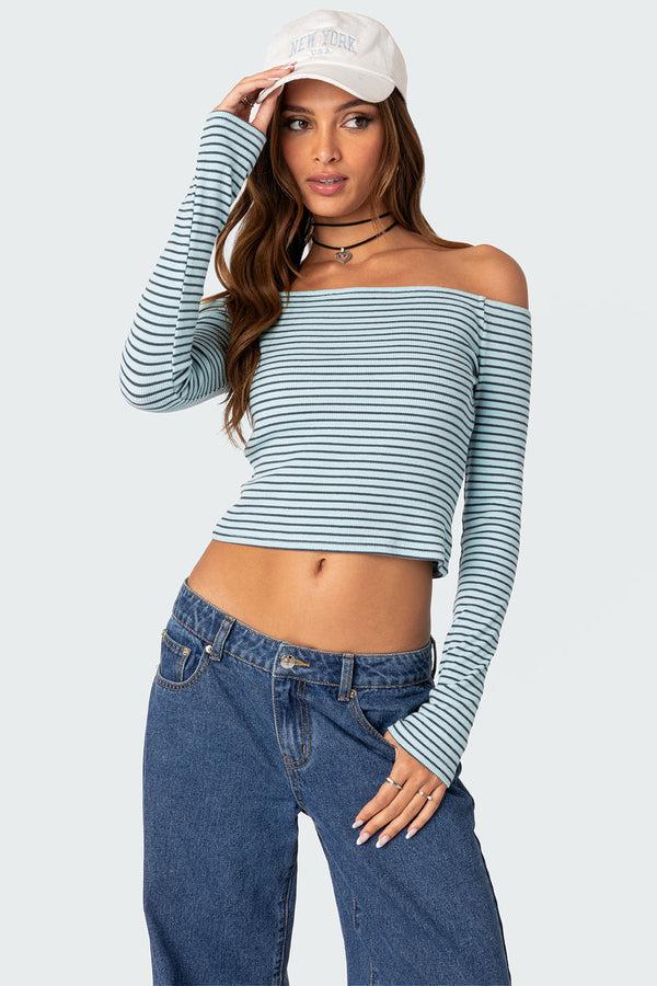 edikted Canary Ribbed Top mix