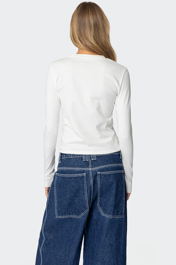 Edikted Car Club Long Sleeve T Shirt White