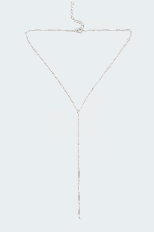Edikted Cascading Drop Chain Necklace Silver
