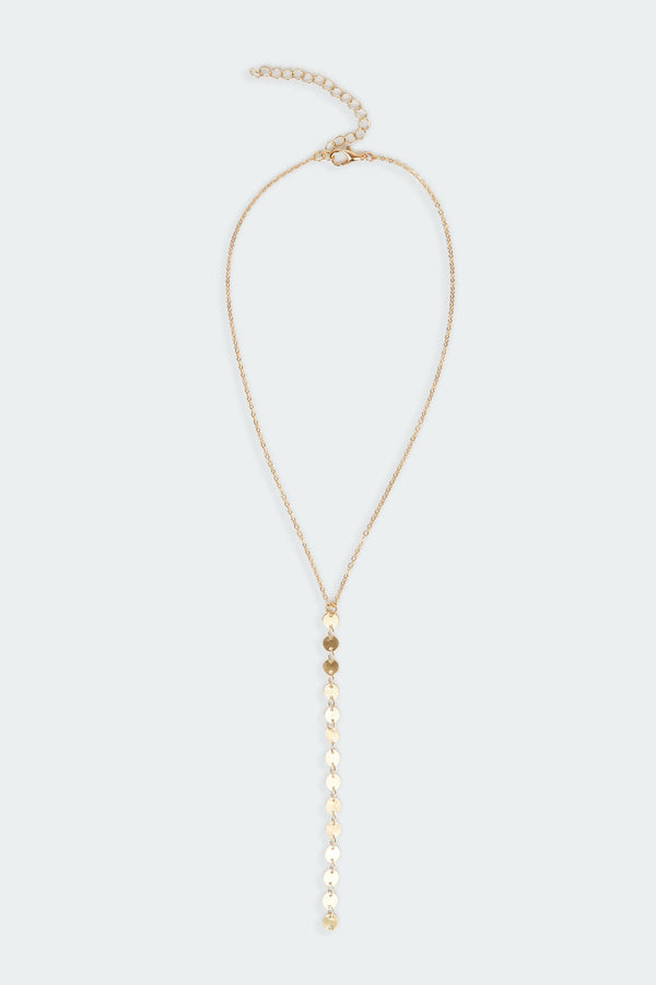 Edikted Cascading Sequin Necklace Gold