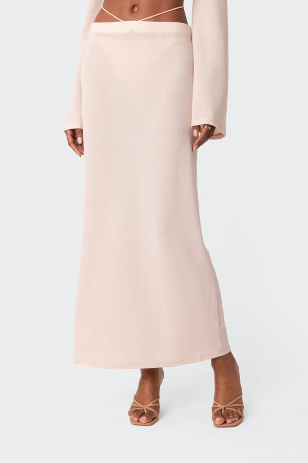 Edikted Celeste Low Rise Strap Maxi Skirt Cream