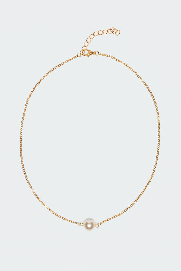 Edikted Center Stage Pearl Necklace Gold