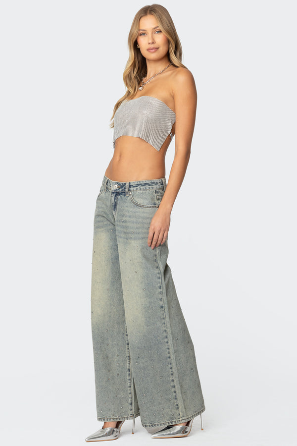 Edikted Chainmail Tube Top Silver