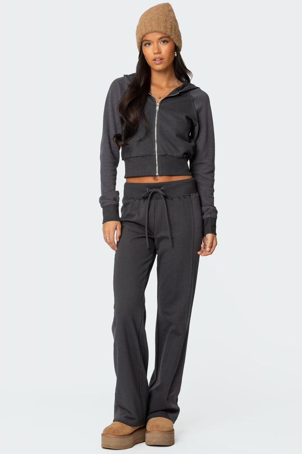 edikted Chandler Waffle Sweatpants gray