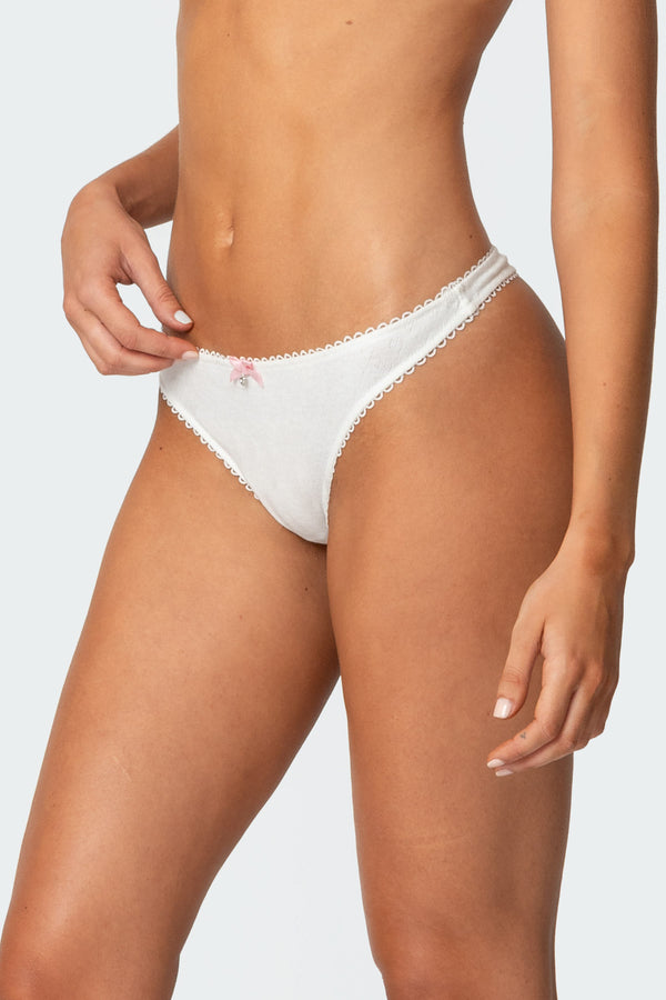 Edikted Charmed Pointelle Thong White