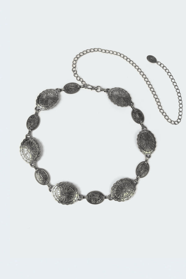 Edikted Charmy Pendant Belt Silver