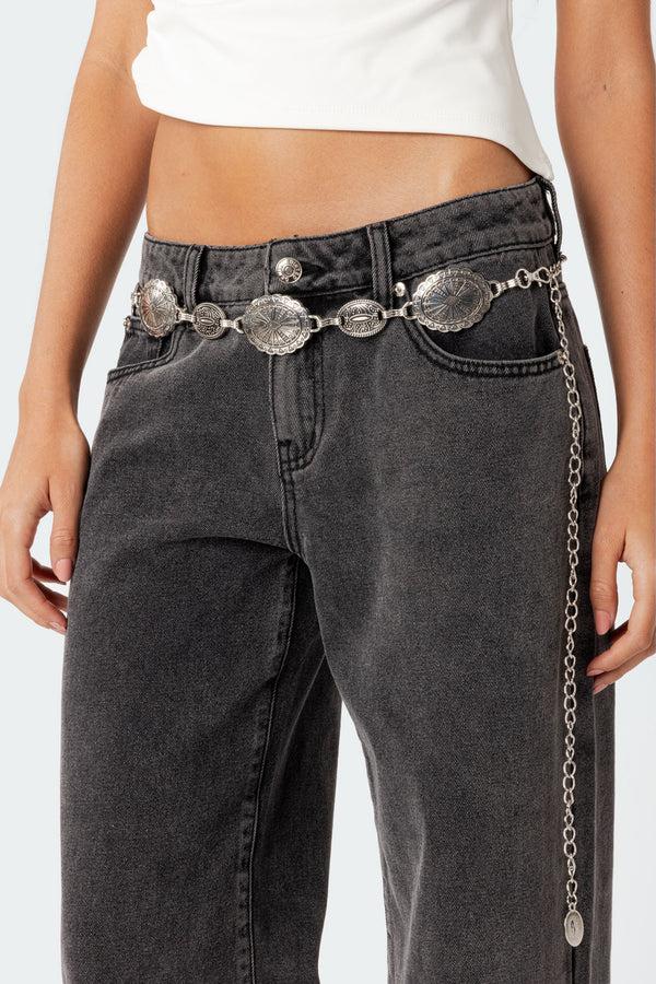 edikted Charmy Pendant Belt silver