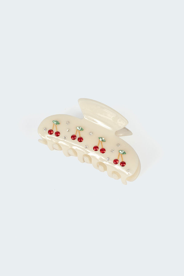 Edikted Cherry Claw Hair Clip White