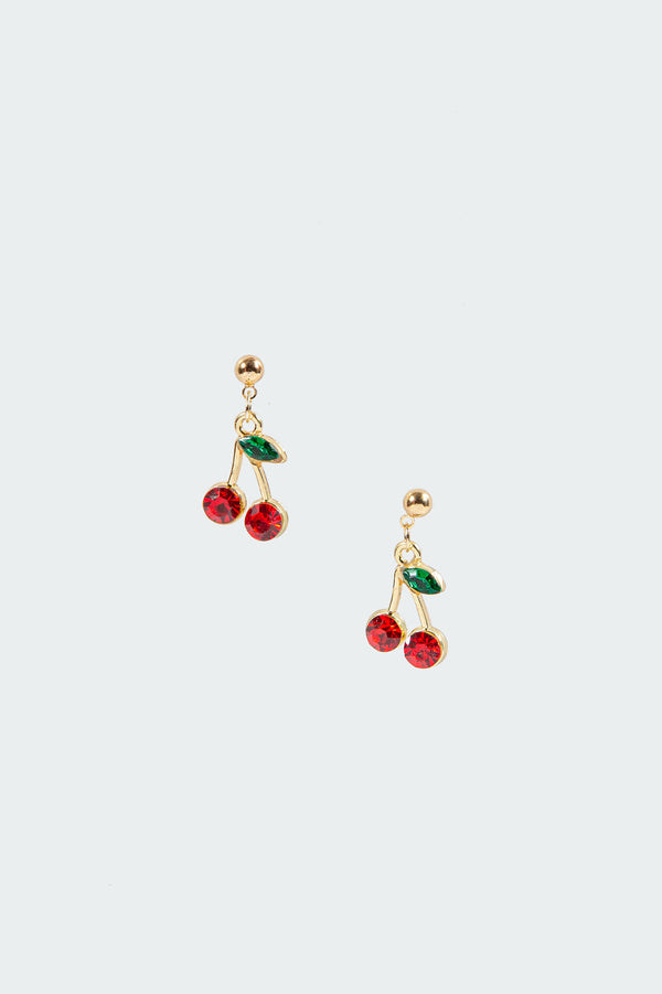 edikted Cherry Drop Earrings gold