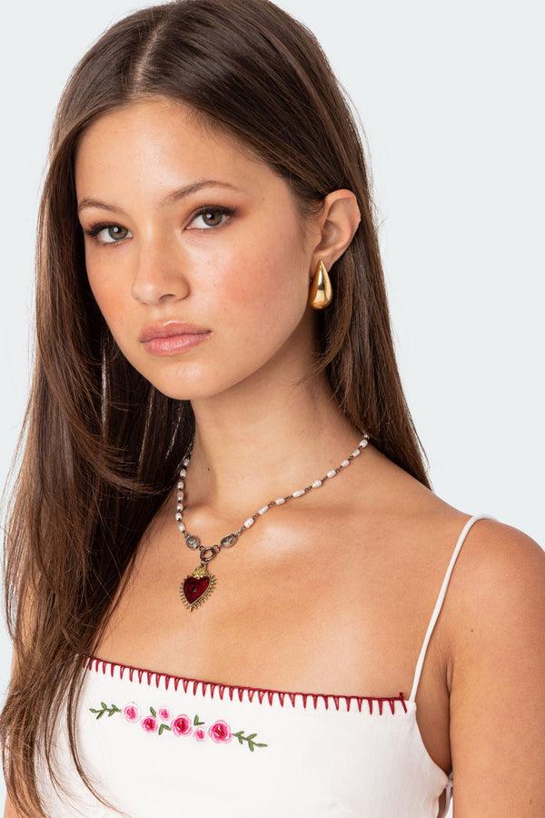 Edikted Chunky Droplet Stud Earrings Gold