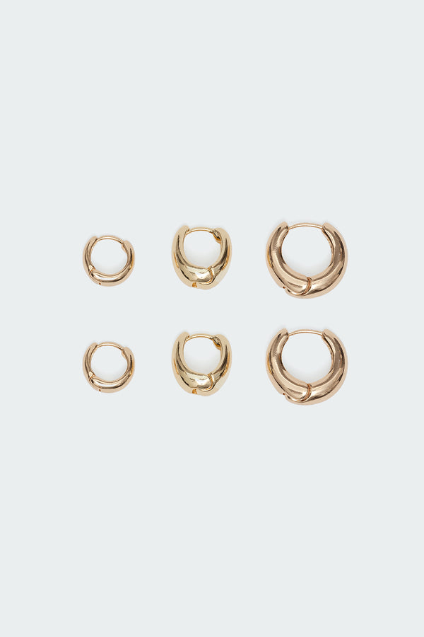 Edikted Chunky Hoop Earring Set Gold