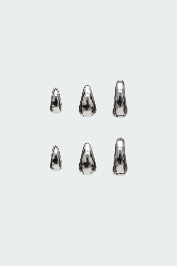 edikted Chunky Hoop Earring Set silver