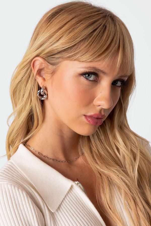 edikted Chunky Knot Earrings silver