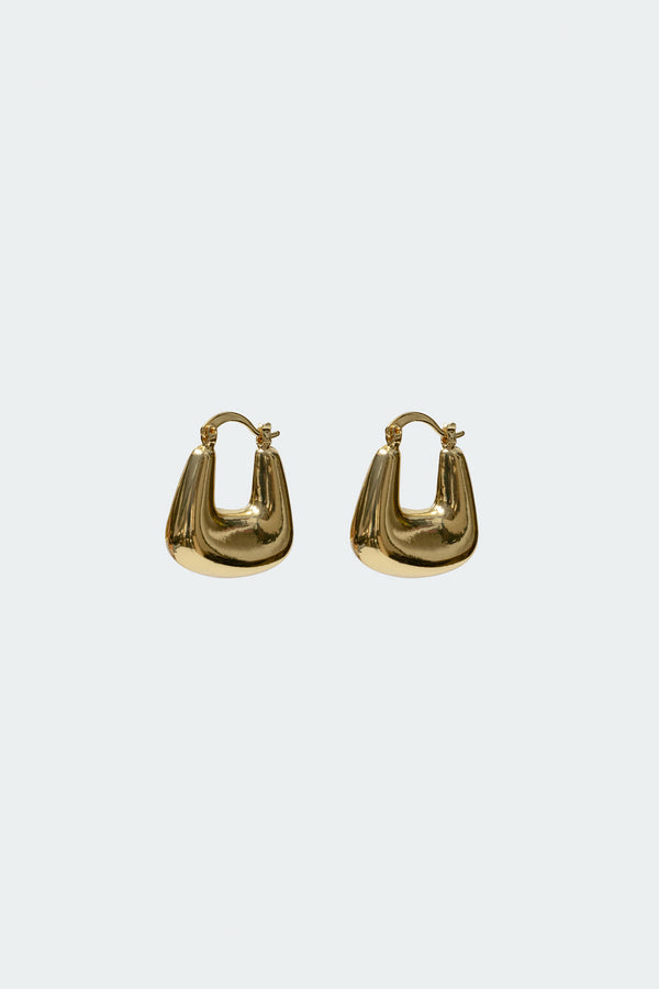 Edikted Chunky Square Hoop Earrings Gold