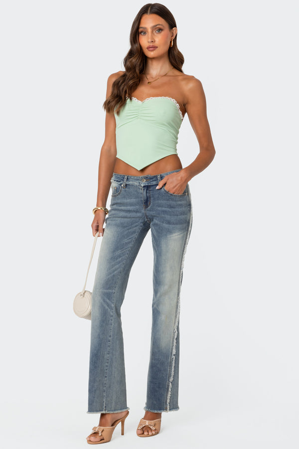 Edikted Cinched Strapless Triangle Top Mint