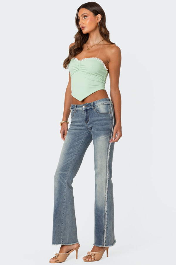 Edikted Cinched Strapless Triangle Top Mint