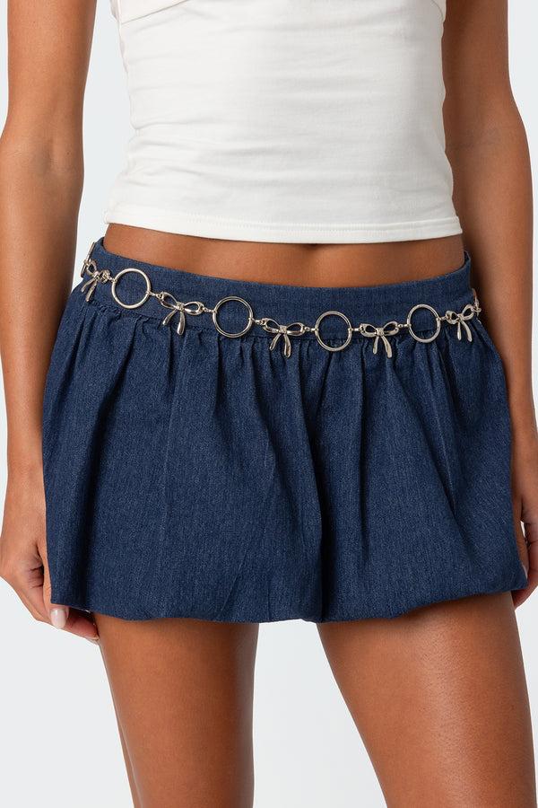 edikted Circle & Bow Chain Belt silver