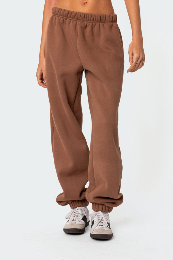 Edikted Clark Oversized Sweatpants Brown
