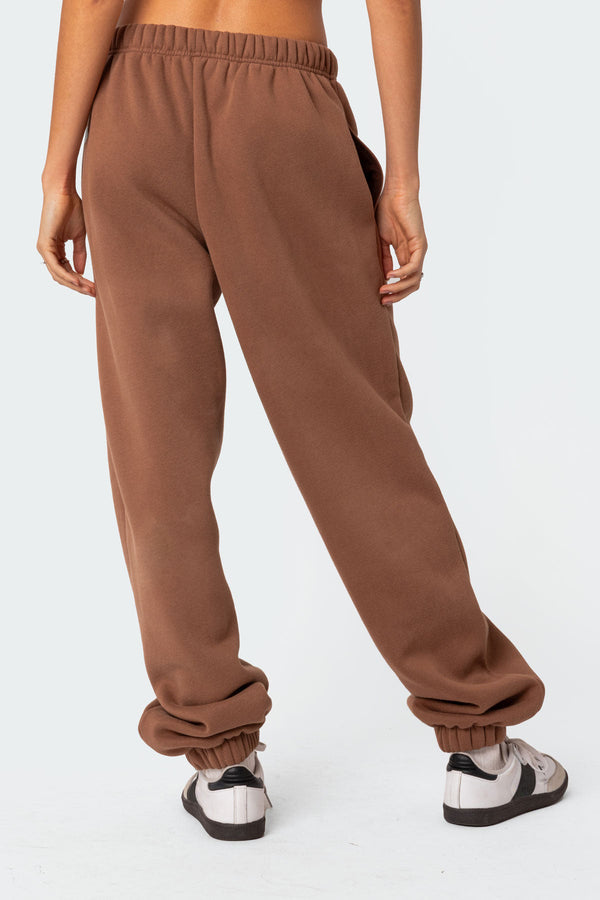 Edikted Clark Oversized Sweatpants Brown