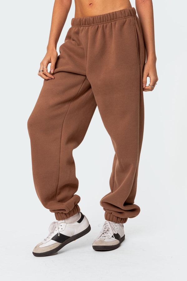 Edikted Clark Oversized Sweatpants Brown