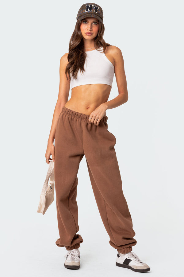 edikted Clark Oversized Sweatpants brown