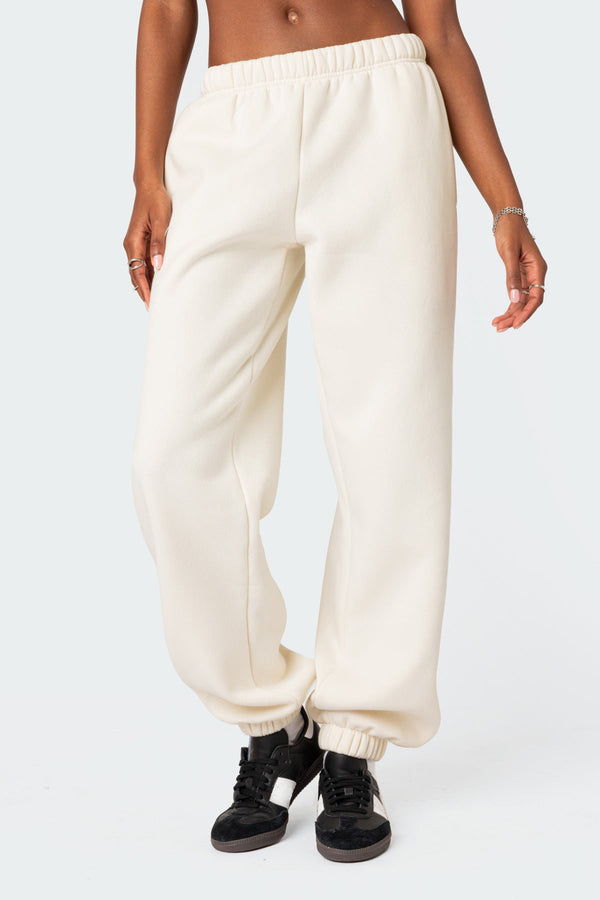 Edikted Clark Oversized Sweatpants Cream