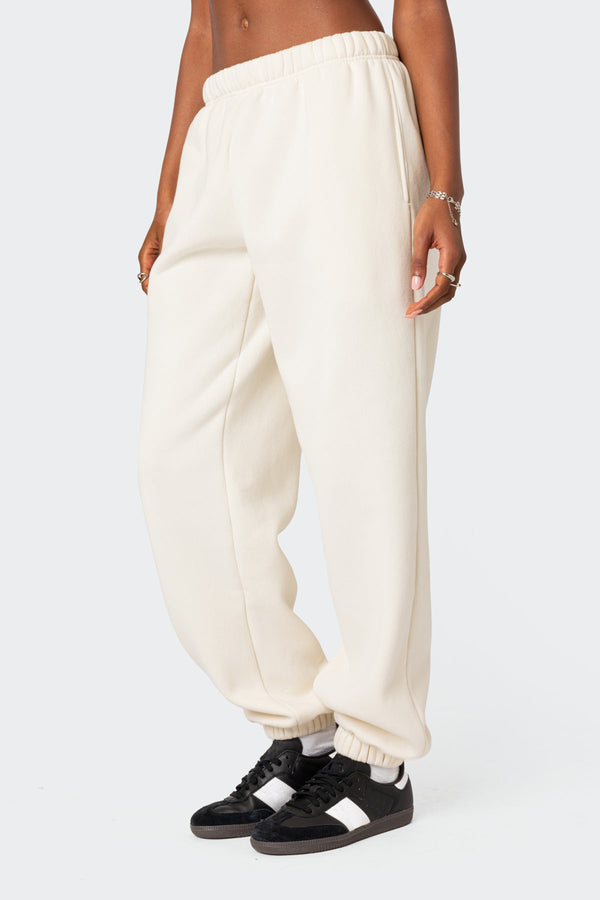 Edikted Clark Oversized Sweatpants Cream