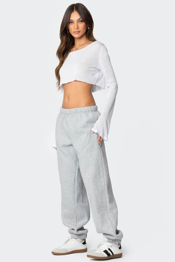 Edikted Clark Oversized Sweatpants Gray Melange