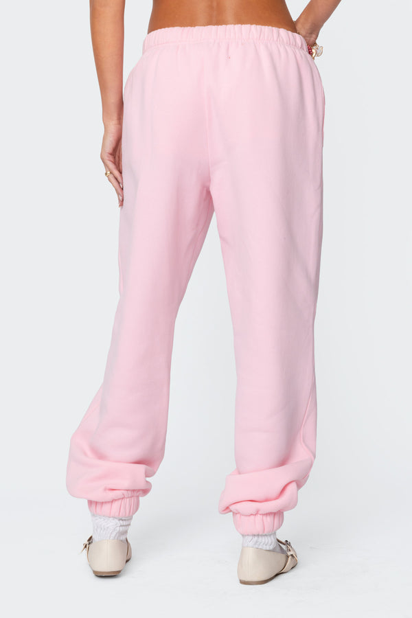 Edikted Clark Oversized Sweatpants Light Pink
