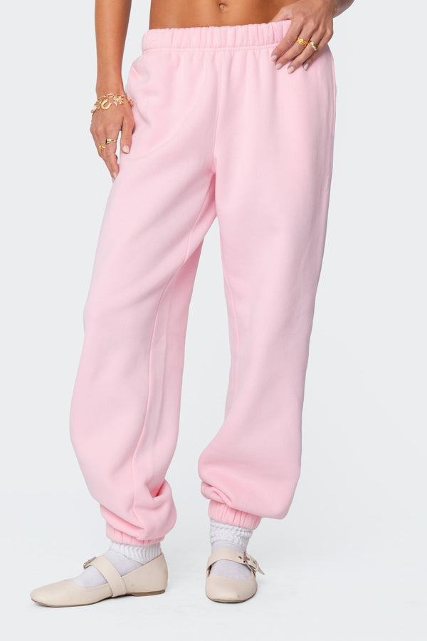Edikted Clark Oversized Sweatpants Light Pink