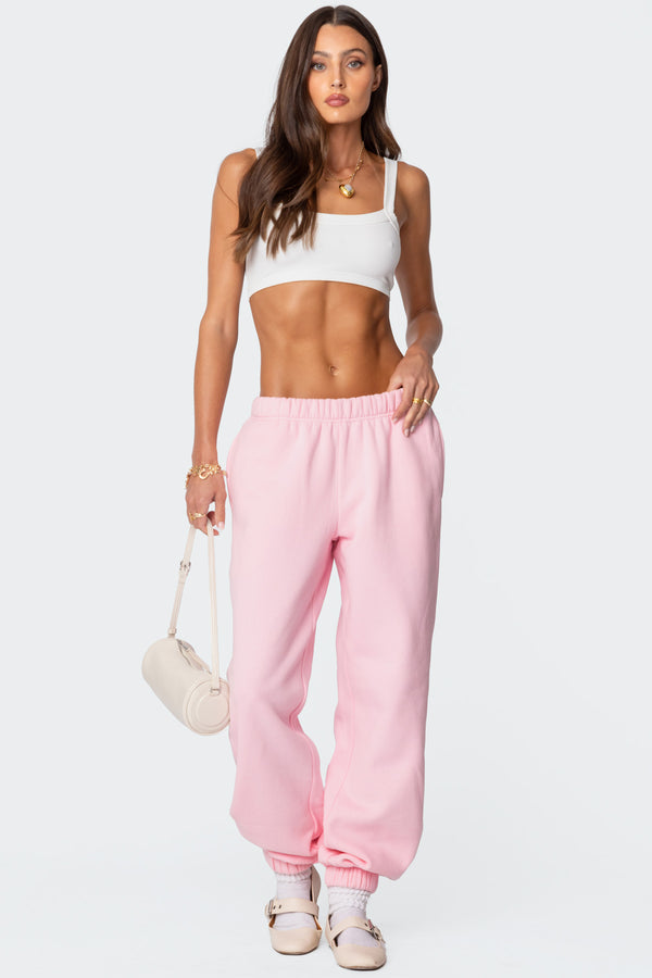 edikted Clark Oversized Sweatpants light pink