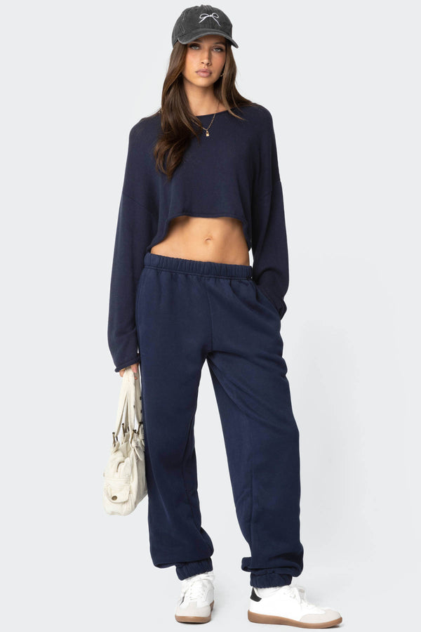 edikted Clark Oversized Sweatpants navy