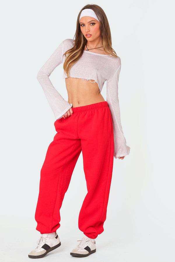 Edikted Clark Oversized Sweatpants Red
