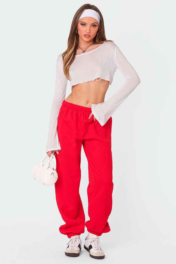 edikted Clark Oversized Sweatpants red