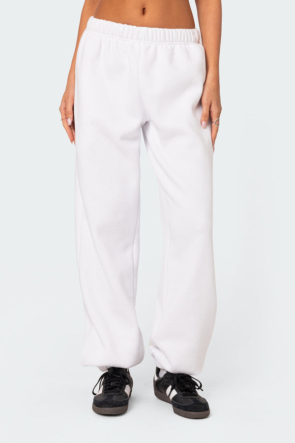 Edikted Clark Oversized Sweatpants White