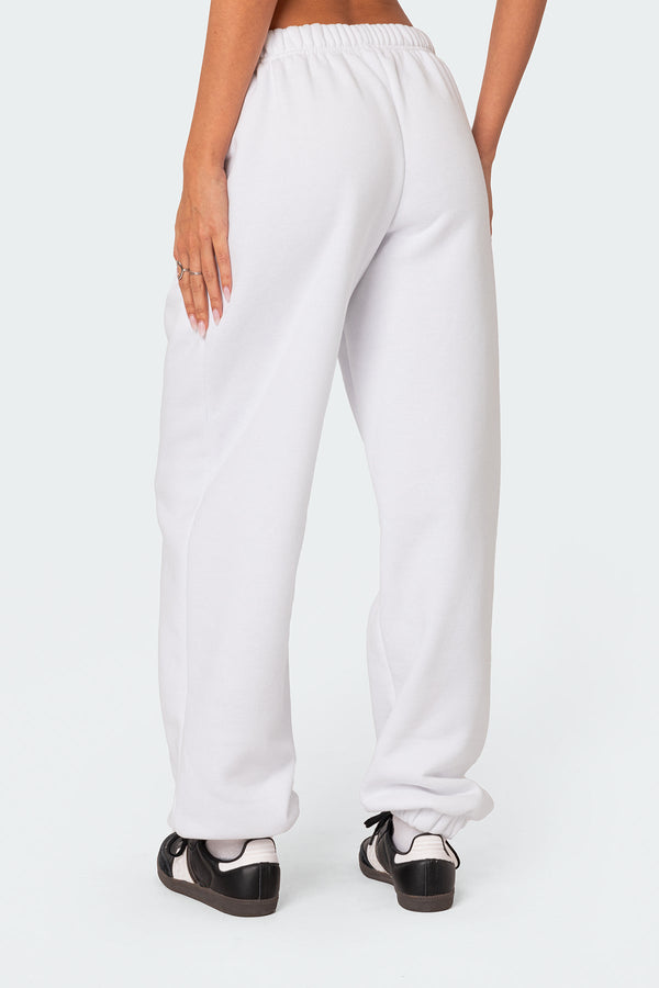 Edikted Clark Oversized Sweatpants White